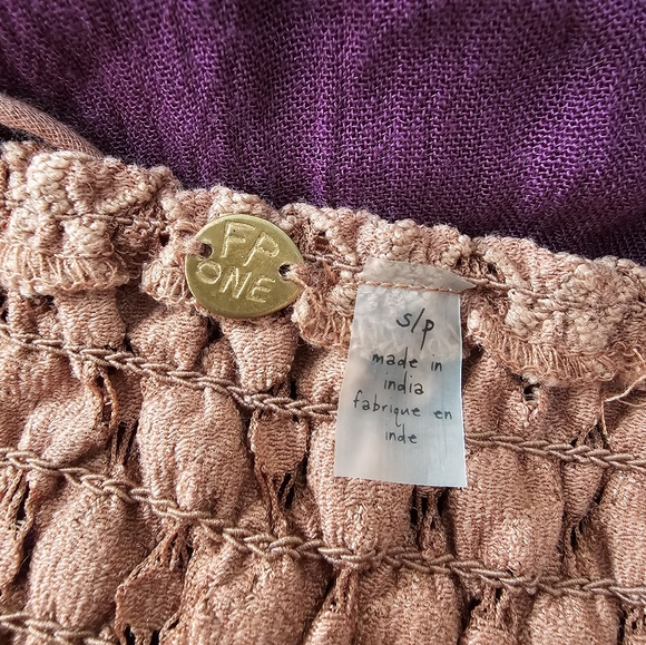 Free People FP One Adella Slip Mini Crochet Dress Size Small Copper Combo - Picture 9 of 11